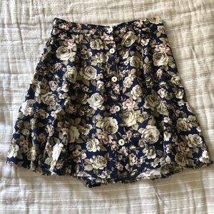 high rise floral skirt